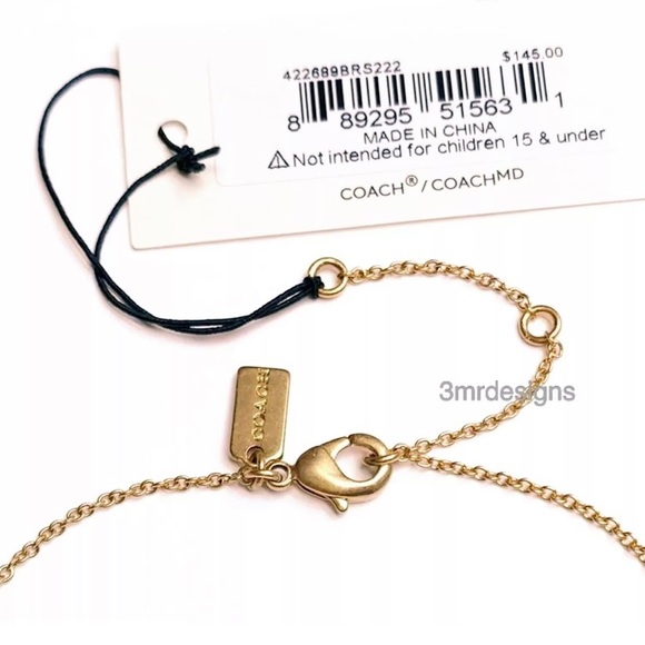 NWT COACH Mini Tabby/ Rexy & Iconic Charms 12-K Gold Plated CZ Crystals Necklace - Picture 8 of 8